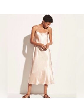 Vince Satin Slip Dress in Pale Pink